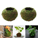 3pcs Naturally Green Moss Ball Flowerpot Plant Holder Garden Ornament Holiday