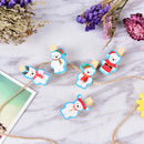 10PCS/Set Christmas Bear Wood Clips Photo Paper Pegs Clothespin Craft Decor LJ