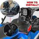 A-Pillar LED Spot Work Light Mounting Brackets for 2014-2018 Polaris RZR XP