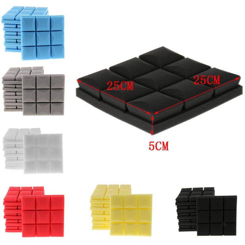 12x 2" X 10" X 10" Acoustic Foam Panels Soundproof Padding Mushroom Design