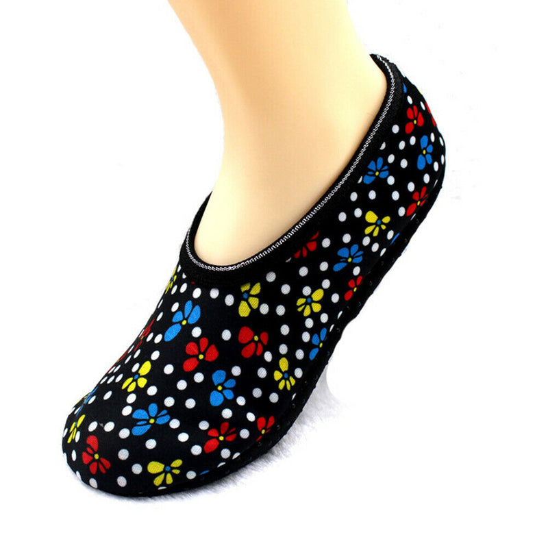 Women Home Yoga Flower Printing Sweat Absorb Pilates Non Slip Indoor Boat Socks