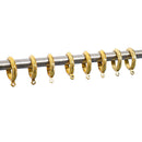 Plastic Curtain Rod Ring Net Rail Pole Hanging Hook Bracket Eyelets Golden