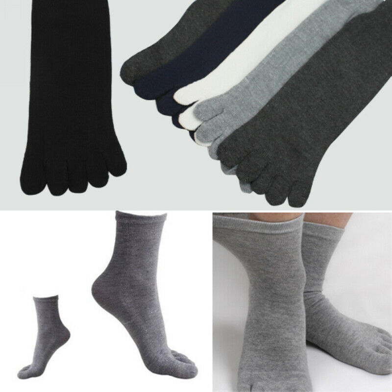 5 Pairs Men Unisex Five Fingers Toe Socks Absorbent Cotton Blend comfortable US