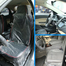 Disposable Plastic Car Seat + Steering Wheel Cover Set Auto Accessories A