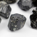 100g Natural Black Crystal Tourmaline Rough Stone Rock Mineral Specimen H VPY