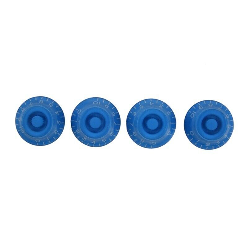 4pcs Blue 0-10 Knobs ABS Top Hat Bell Knob Guitar Volume Tone Control Knob