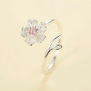 Women Ring Flower Crystal Ring Diamond Bend Size Adjustable Open Rings Wedd K3G8