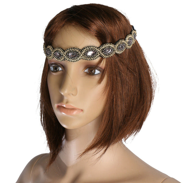 Retro 1920s  Applique Beads Headband Bride Girls Flapper Headpiece