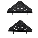 Wall Mounted Matt Black 2 Tier Shower Caddy Bathroom Corner Shelf Rack Show D6T8
