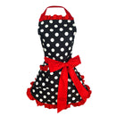 2 Piece Cotton Kitchen Apron Women Housewife Apron Adjustable Bowknot Dots