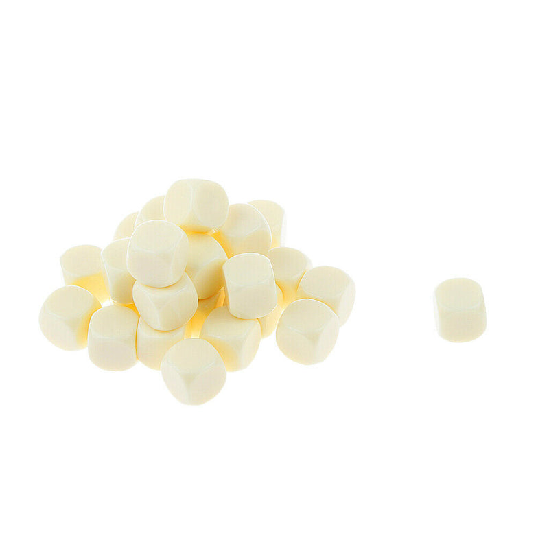 50 Pieces Opaque Blank Dice D6 for D&D RPG MTG Party Games Orange + Beige