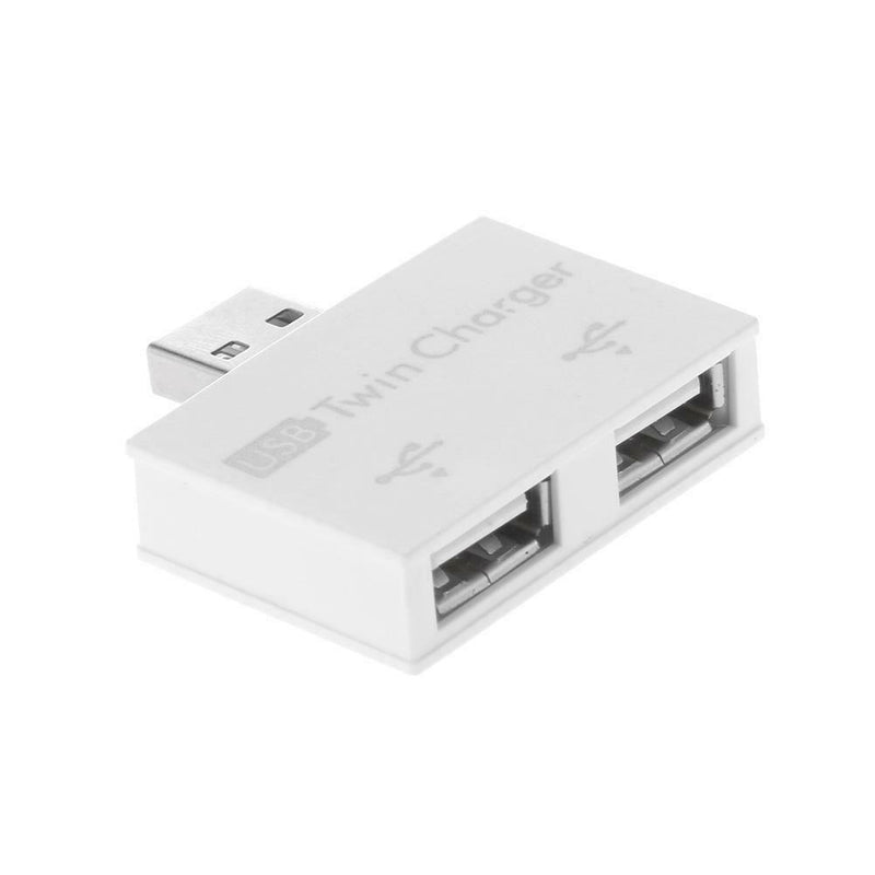 USB 2.0 Male to Twin Charger Dual 2 Port USB Splitter Hub Adapter Converter