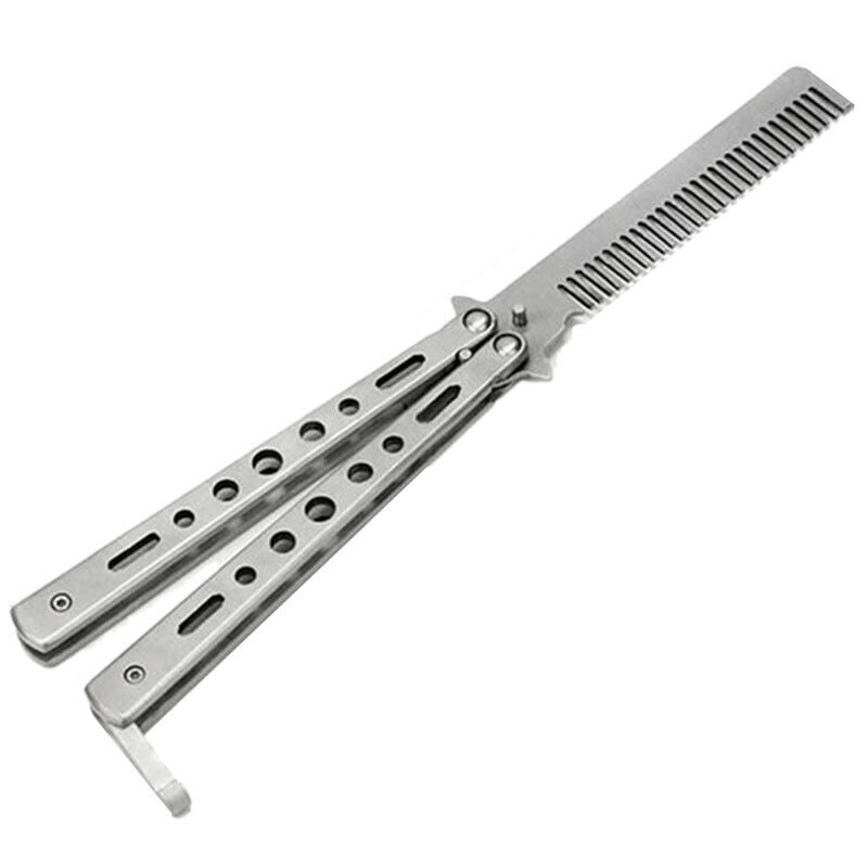 Foldable Stainless Steel Comb Hair Pomade Styling Butterfly Comb Hairdressi Y3V9