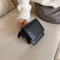 Women Solid Mini Wrist Bag Leather Purse Wristlet Clutch Handbag (Black)