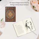 DIY Mandala Special Shaped Diamond Painting 50 Pages Sketchbook A5 Notebook