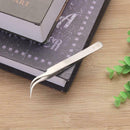 1pc Stainless Steel Tweezers Precision Anti-Static Curved Repair Tools
