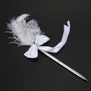 Bowknot Wedding Signing Pen White Ostrich Feather Pen with Diamante