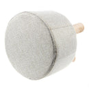 Modern Luxury Upholstered Footstool Round Pouffe Stool + Wooden Leg Pattern