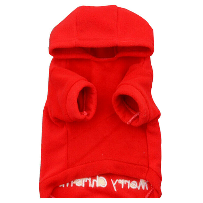 Pet Dog Clothes Puppy Coat Red Colors Breathable Fleece Christmas Dog Coat  X6P3