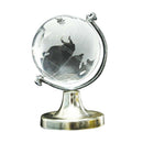Crystal Glass Frosted World Globe Stand Paperweight Home Desk Wedding Decor