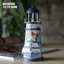 18cm High Mediterranean Lighthouse Tealight Candle Holder Home Decor Crafts