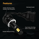 2Pcs X5 Led Headlight Bulbs Car Headlamp 40W 5200Lm Auto 6000K White Yellow