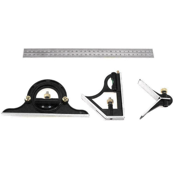 3 in 1 Adjustable Ruler Multi Combination Square Angle Finder 300mm Protrac E5K7
