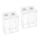 2PCS Acrylic Double Capacity Facemask Dispenser Case Organizer with Cover