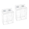 2PCS Acrylic Double Capacity Facemask Dispenser Case Organizer with Cover