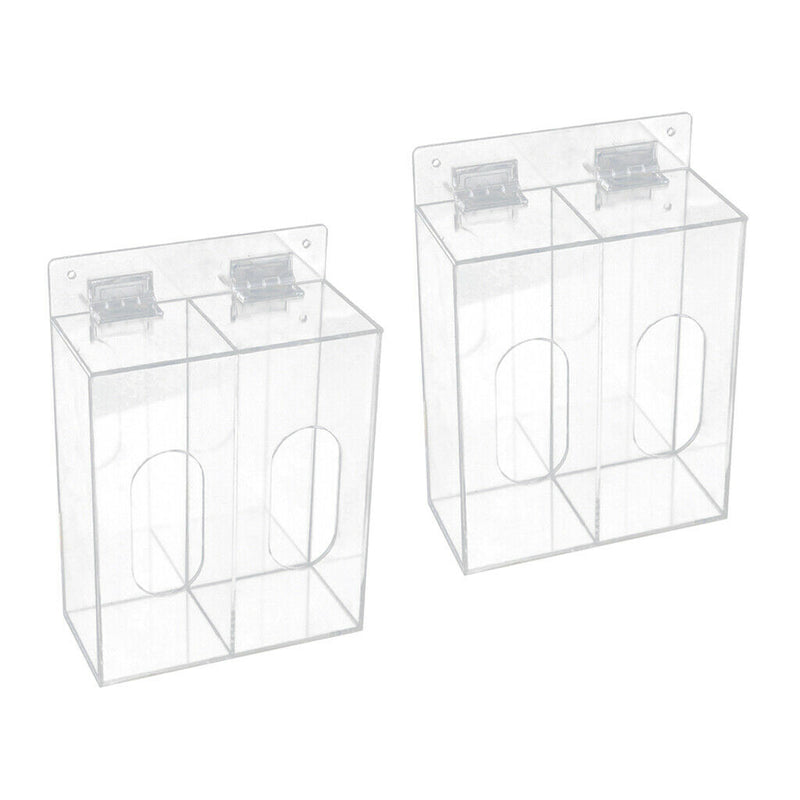 2PCS Acrylic Double Capacity Facemask Dispenser Case Organizer with Cover