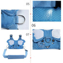 Baby Toddler Anti-Lost Backpack Seat Belt Traction Rope  Pale blue elephant
