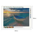 5D DIY Full Drill Diamond Painting Sea Boat Cross Stitch Embroidery Mosaic