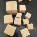 Wooden Cubes, 10 Pieces Natural Square Wooden Blocks Unfinished Craft, Wooden