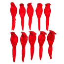 10pcs Simulated Red Parrot Artificial Bird with Clip for Wedding Home Decor