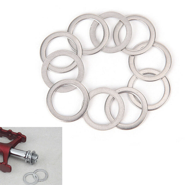 10Pcs Bicycle Pedal Spacer Crank Cycling Bike Stainless Steel Ring Washers LJ