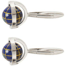 Jewellery 2pcs Mens Globe Shirts Cufflinks, Wedding, Blue 1 Pair (with