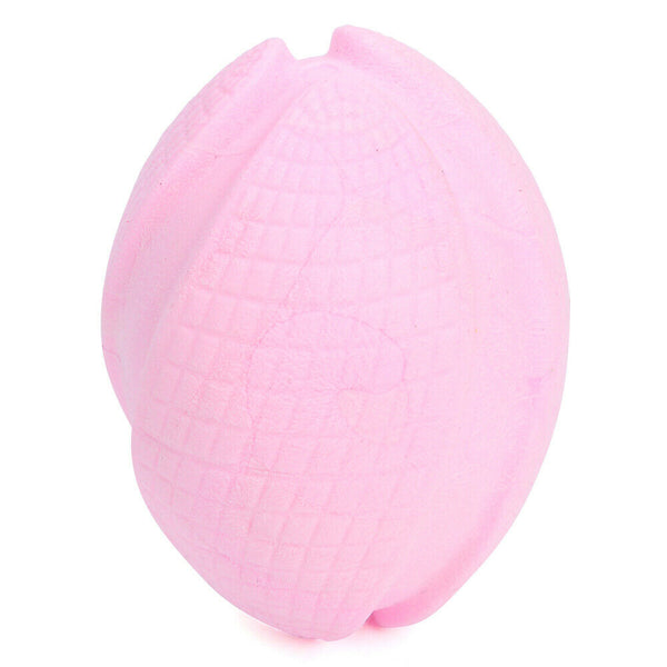 Pet Rugby Shape Chew Toys Dog Bite Tooth Clean Interactive Balls (Pink)