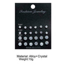 12Pairs Women Crystal Zircon Stainless Steel Earrings Gift Ear Jewelry Sets W9U5