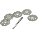 5X 22mm Mini Discs Practical diamond cut Revolving + 1 Mandrel S7L7