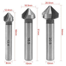 Round Shank 6Pcs/Set 3 Flute Three Edge Chamfer Chamfering End Mill Cutter
