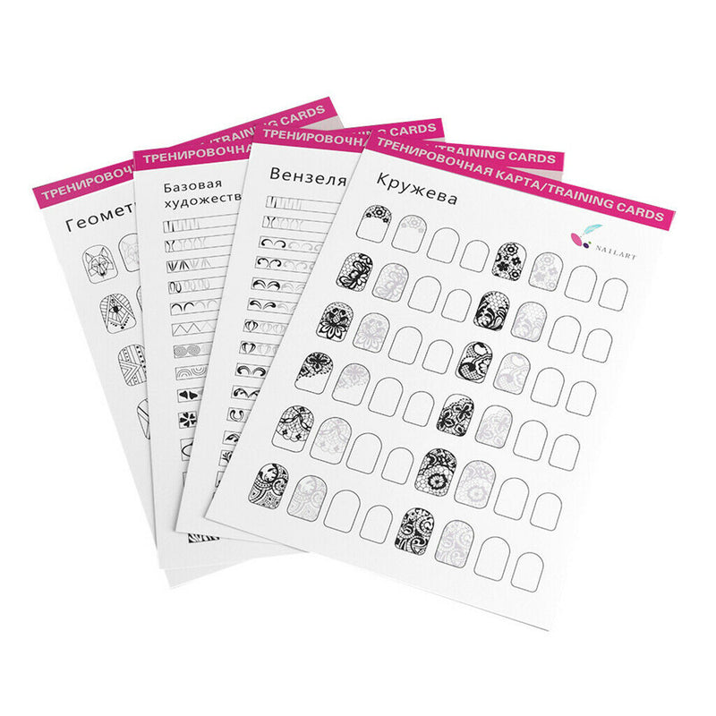 12pcs /PACK Nail Art Practice Template Guide Paper Book Set For Beginner