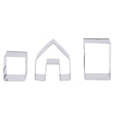 Mini Gingerbread House Cookie Cutter Set 3Pieces Stainless Steel Biscuit Mold 3c