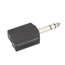 Premium 2 Way Headphone Jack Splitter Stereo Audio Adapter - 6.35mm 1/4 inch