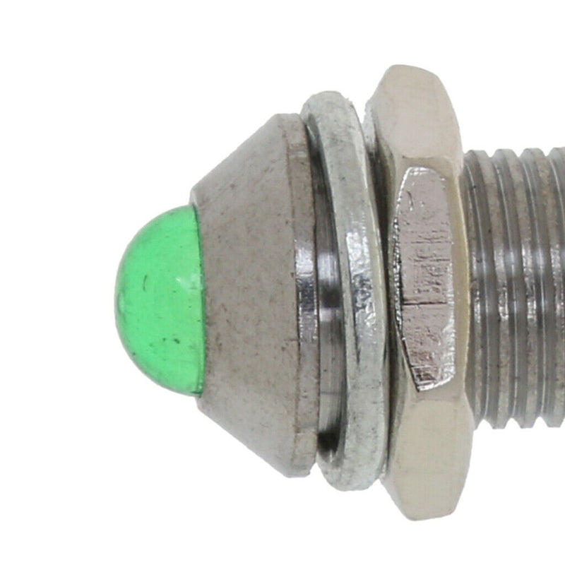 10pcs 8mm 12V Green LED Metal Indicator Pilot Light XD8-2