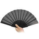 Portable Folding Plastic Frame Foldable 9" Length Black Hand Fan Gift for Friend