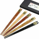 5 Pairs Japanese-style Handmade Reusable Natural Wooden Chopsticks kitchen  R7I9