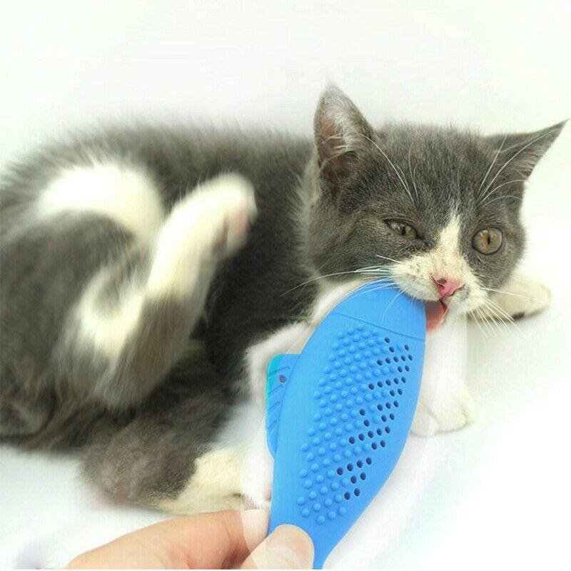 2 Pack Catnip Toys for Cats Natural Rubber Simulation Fish Shape Interactiv