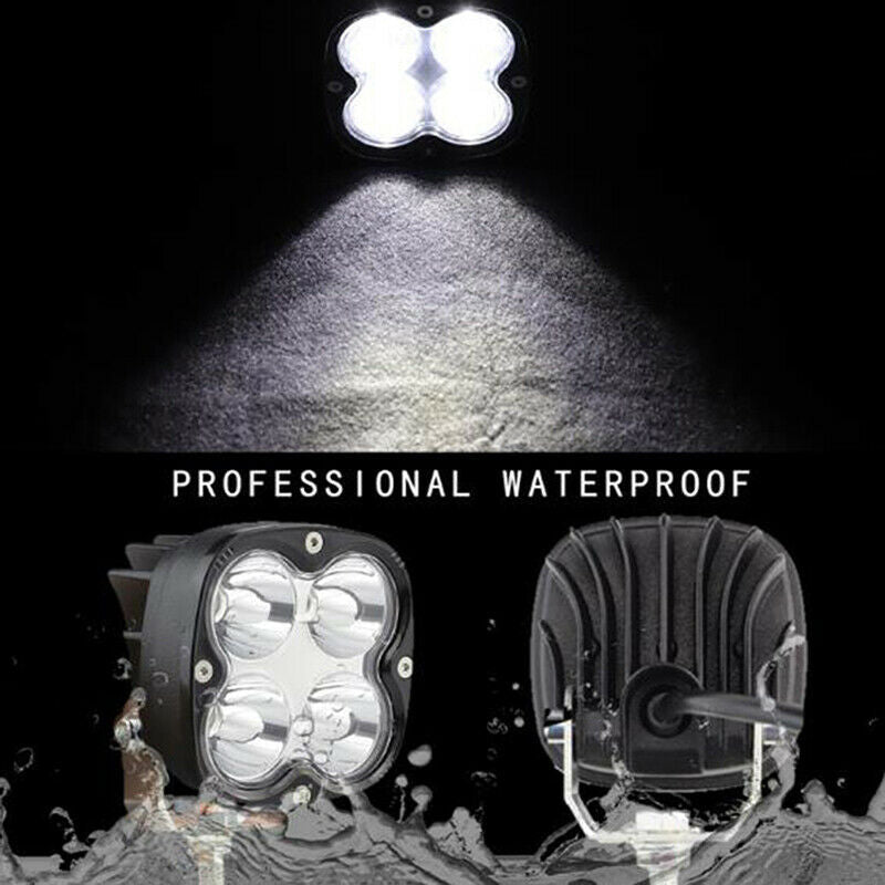 2Pcs 3inch 40W 4LED Work Light Bar Spot Beam Driving Off Road SUV ATV 7000KB Hn