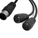 50cm 5 Pin MIDI DIN Y Splitter Cable Adapter 1 Male Plug to 2 Female Socket
