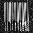 10pcs 1/8" 0.8-3.175mm PCB Drill Bit Engraving Cutter Rotary CNC Bit End Mill